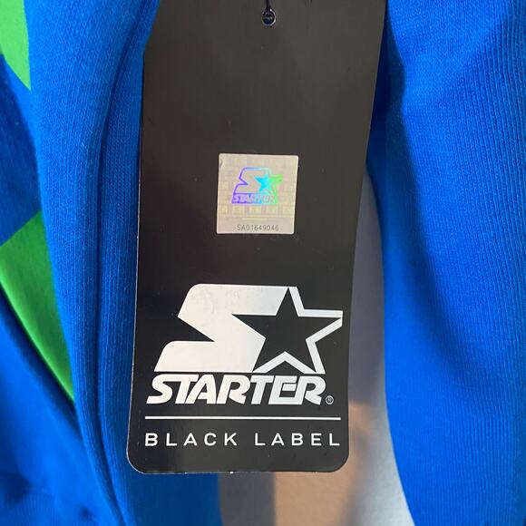 Starter Hoodie Black Label NWT Star Logo Kangaroo Pocket in Blue & Green Unisex - Picture 5 of 14